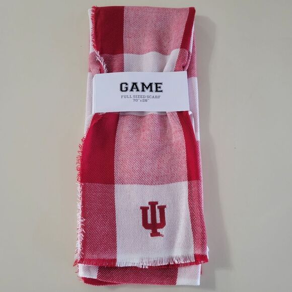 Ross Sportswear GAME Indiana University Red and White Full Sized Scarf - Picture 1 of 7